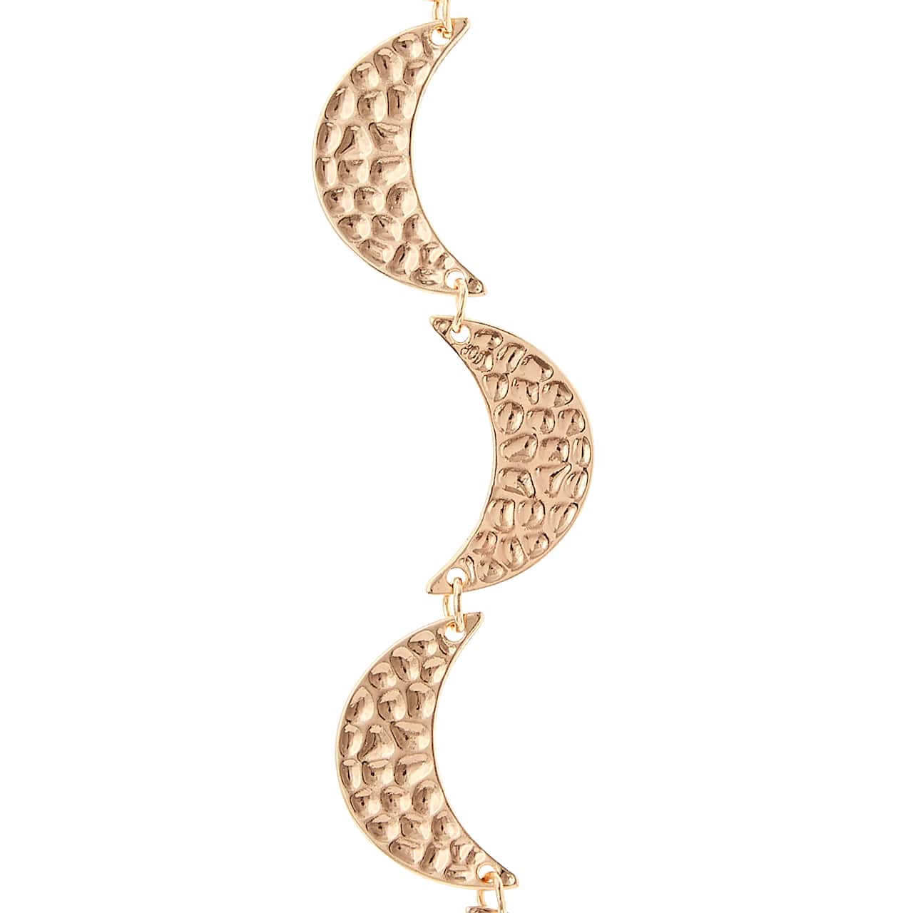 Gold Hammered Metal Moon Beads, 1" by Bead Landing™